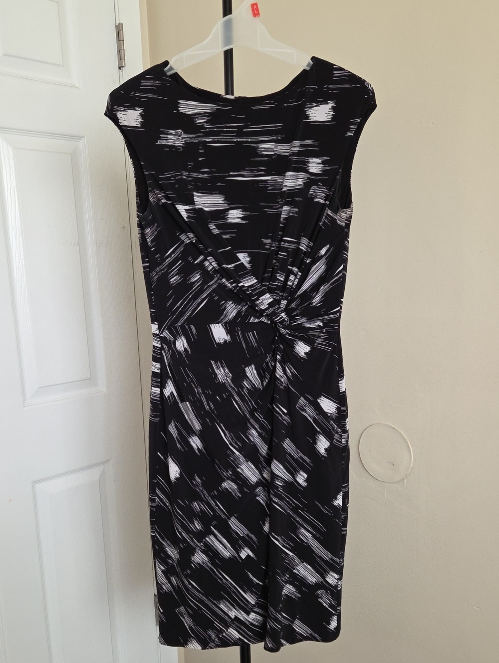 Ralph Lauren Black and White Twist-Front Sheath Dress